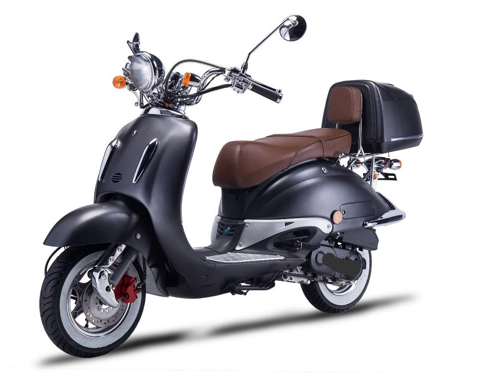 Strada - 50 ccm Euro 5 mattschwarz - Sitzbank braun