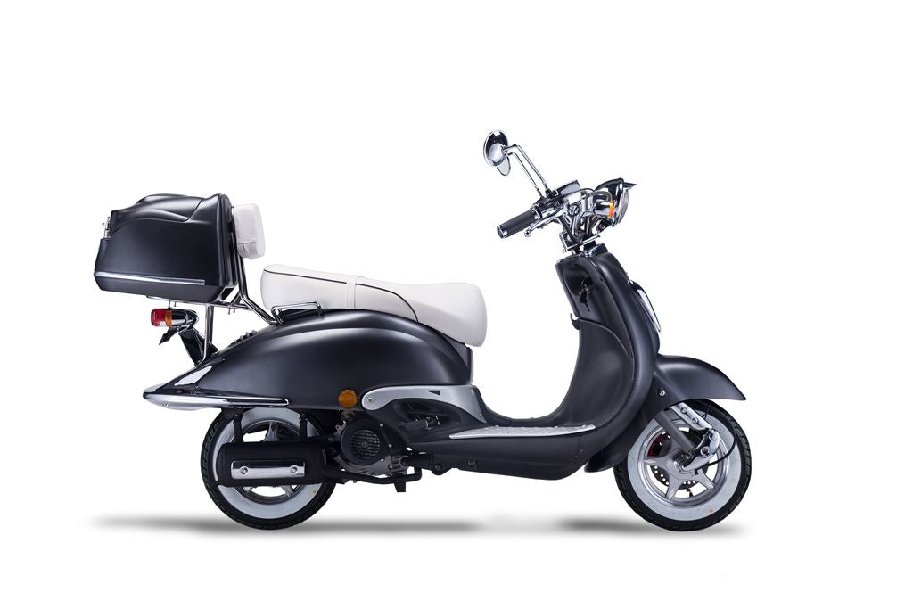 Strada - 50 ccm Euro 5 mattschwarz - Sitzbank weiß