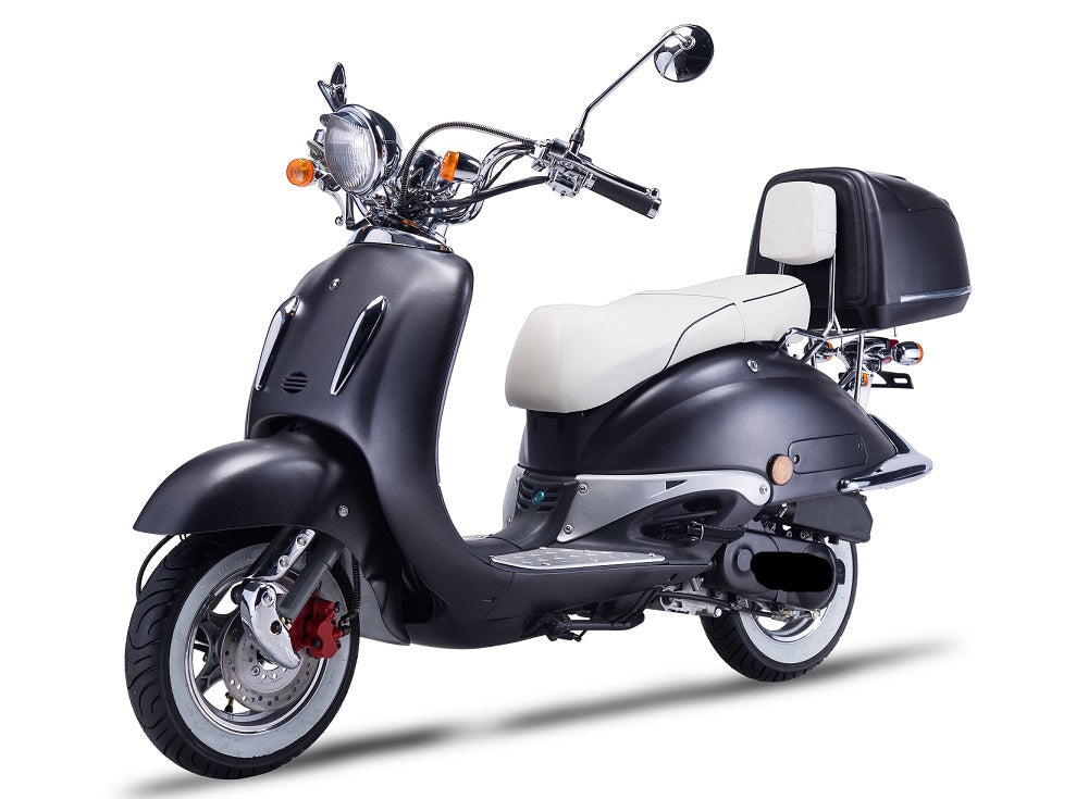 Strada - 50 ccm Euro 5 mattschwarz - Sitzbank weiß