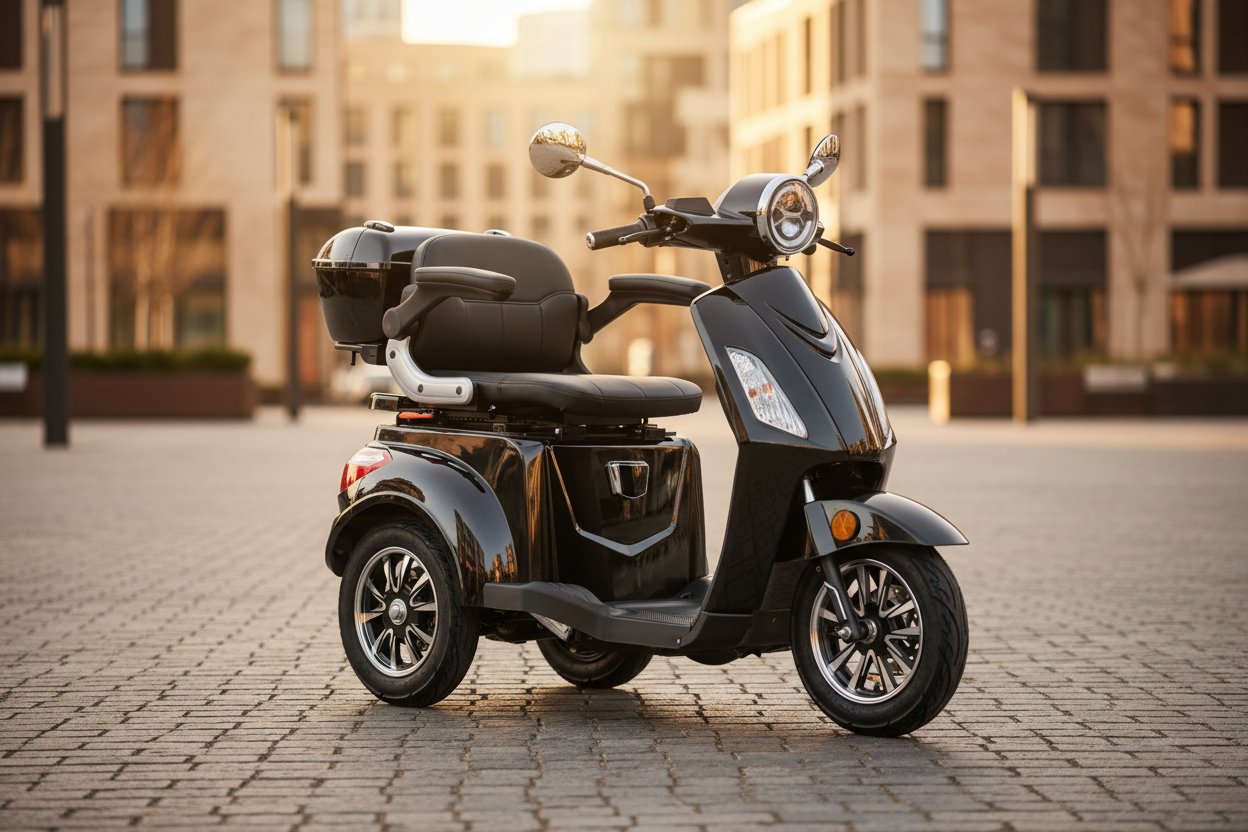Seniorenmobil AM E-Trike Pro - schwarz mit Hardkoffer