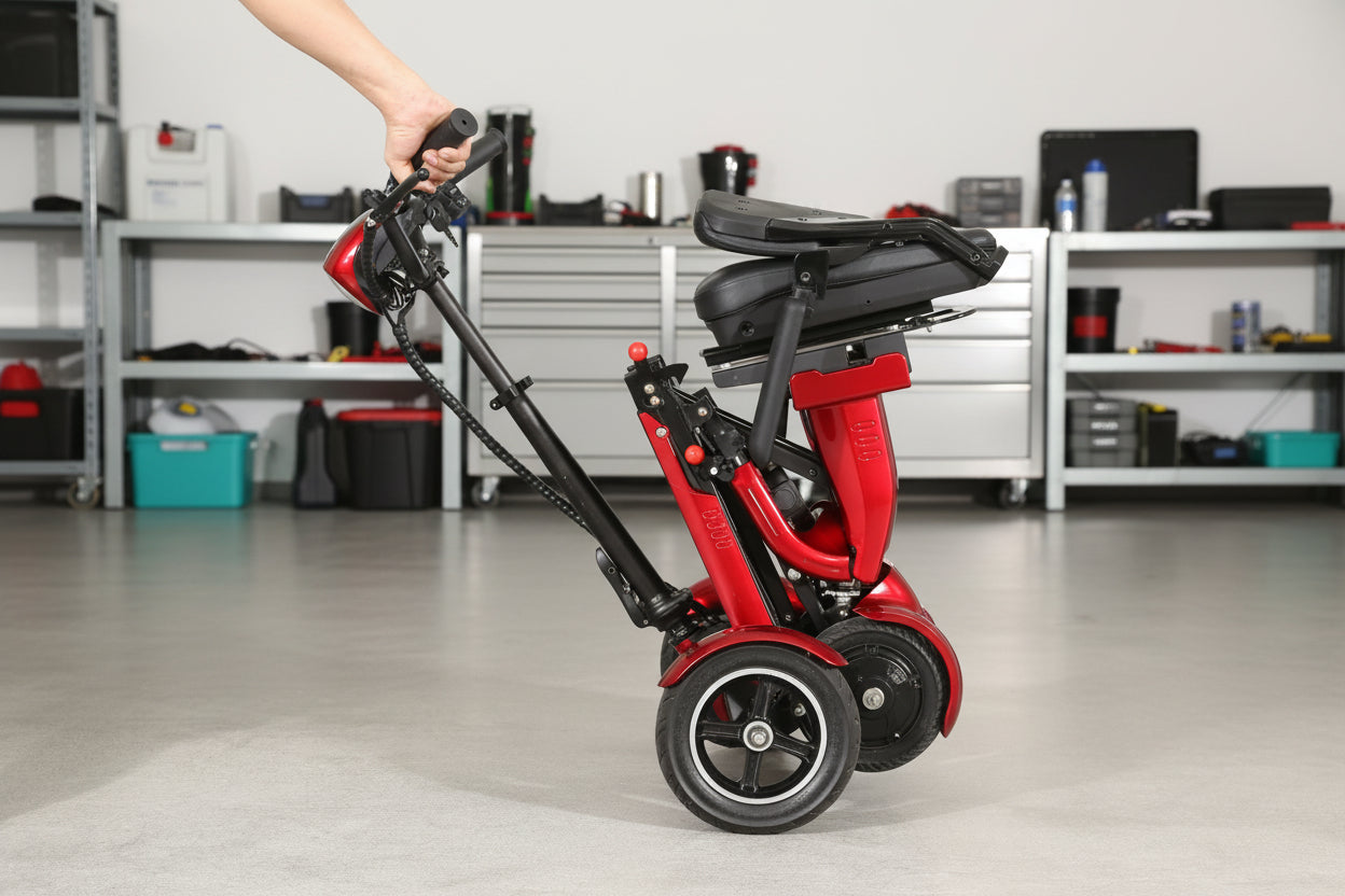 Seniorenmobil AM Klapp Quad 400 Li Ion Akku, 6 km/h mit 3 Gängen - klappbar - rot