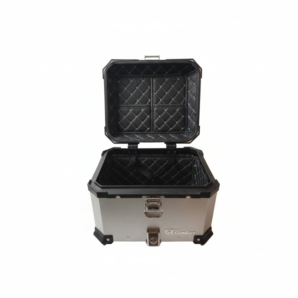 Top Case universal 36 Liter silber - Alu mit Rückenpolster