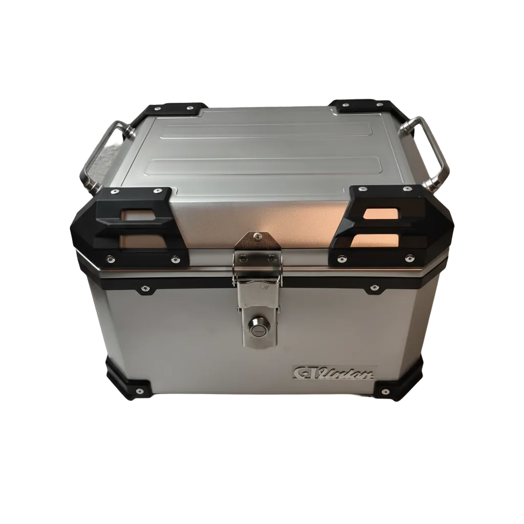 Top Case universal 45 Liter silber - Alu Optik - ABS Kunststoff - Rückenpolster