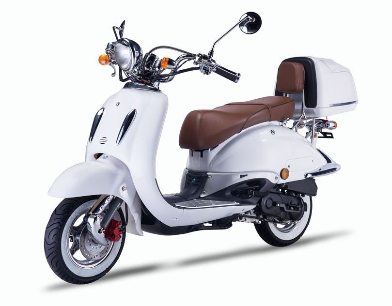 Strada - 50 ccm Euro 5 weiß - Sitzbank braun