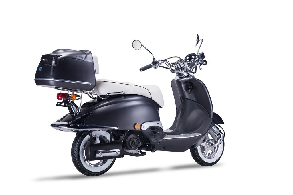 Strada - 50 ccm Euro 5 mattschwarz - Sitzbank weiß