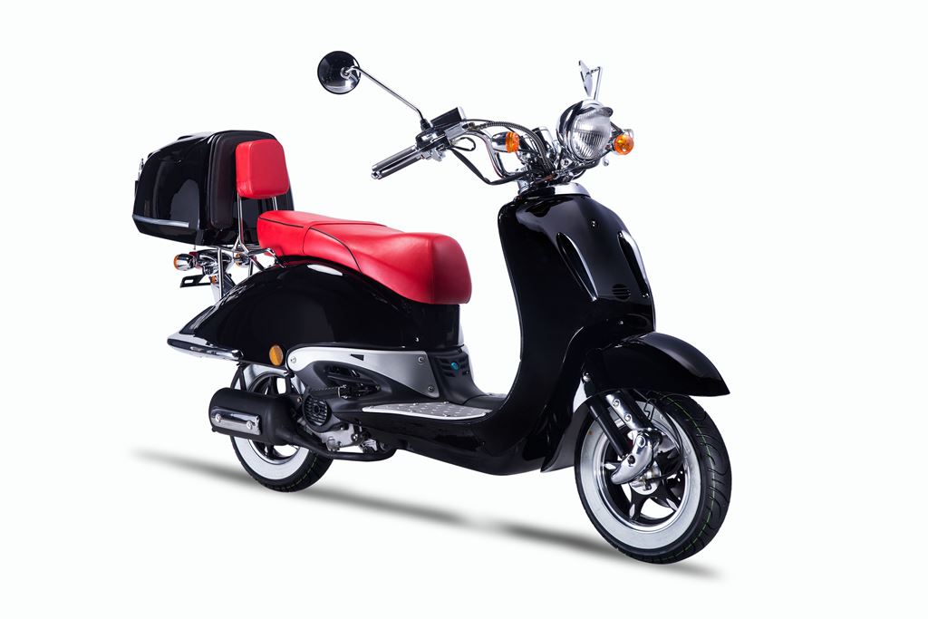 Strada - 125 ccm Euro 5+ schwarz - Sitzbank rot