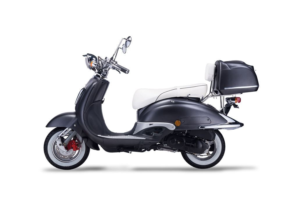 Strada - 125 ccm Euro 5+ mattschwarz - Sitzbank weiß