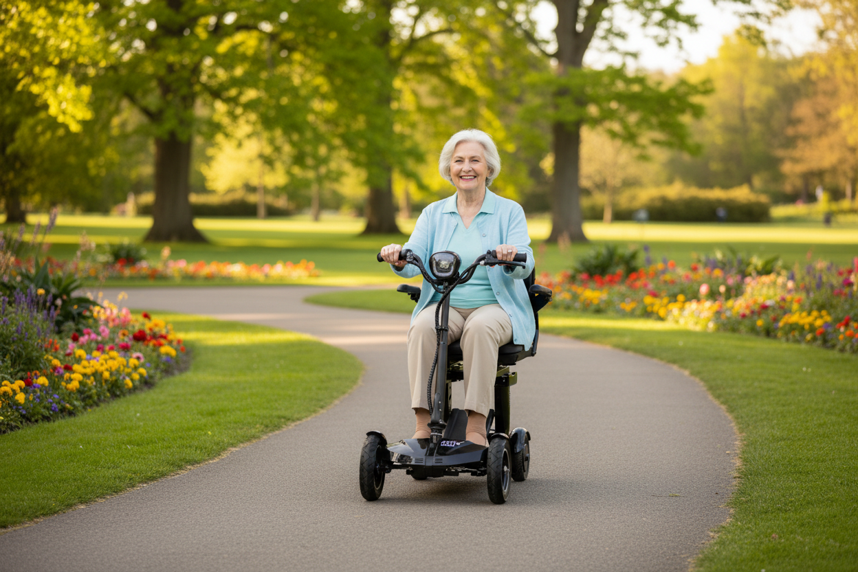 Seniorenmobil AM Klapp Quad 400 Li Ion Akku, 6 km/h mit 3 Gängen - klappbar - schwarz