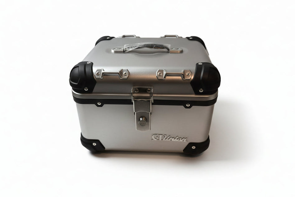Top Case universal 30 Liter silber - Alu Optik - ABS Kunststoff - Rückenpolster