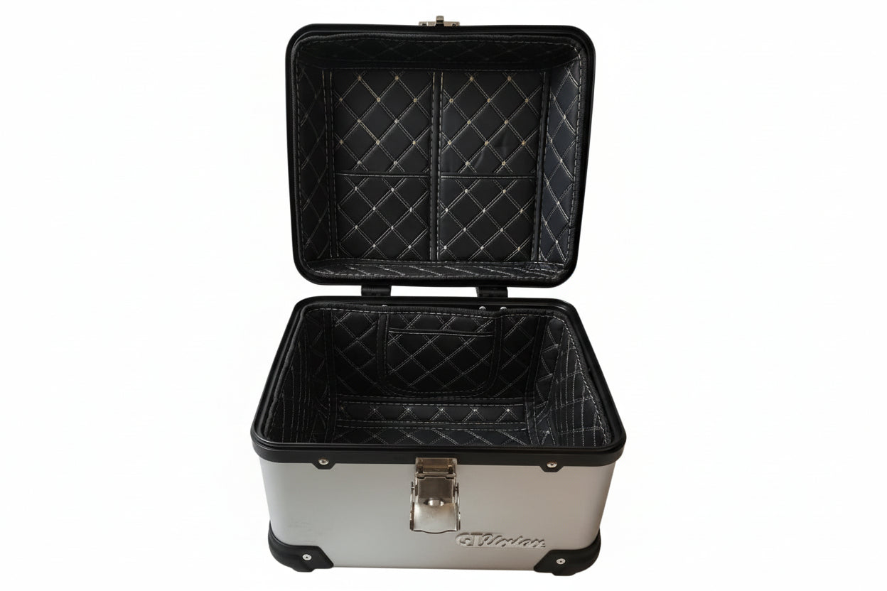 Top Case universal 30 Liter silber - Alu Optik - ABS Kunststoff - Rückenpolster