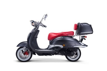 Techno Classic 2.0 125 mattschwarz - inkl. Top Case - Sitz: rot