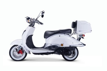 Techno Classic 2.0 125 weiss - inkl. Top Case - Sitz: schwarz