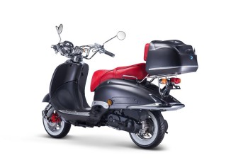 Techno Classic 2.0 125 mattschwarz - inkl. Top Case - Sitz: rot