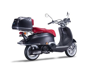 Techno Classic 2.0 125 mattschwarz - inkl. Top Case - Sitz: rot