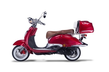 Techno Classic 2.0 125 Rot - inkl. Top Case - Sitz: braun