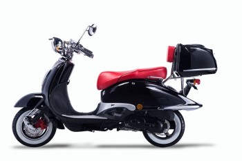 Techno Classic 2.0 125 schwarz - inkl. Top Case - Sitz: rot