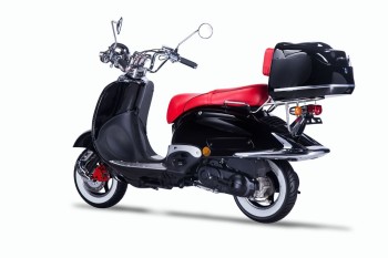 Techno Classic 2.0 125 schwarz - inkl. Top Case - Sitz: rot