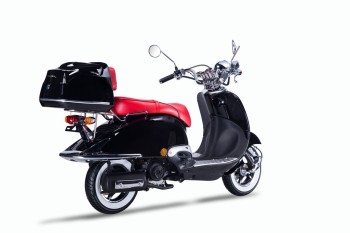 Techno Classic 2.0 125 schwarz - inkl. Top Case - Sitz: rot