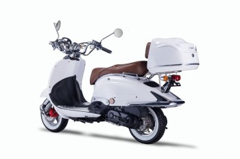 Techno Classic 2.0 125 weiss - inkl. Top Case - Sitz: braun