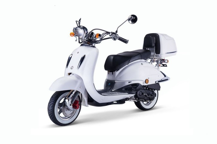 Techno Classic 2.0 125 weiss - inkl. Top Case - Sitz: schwarz